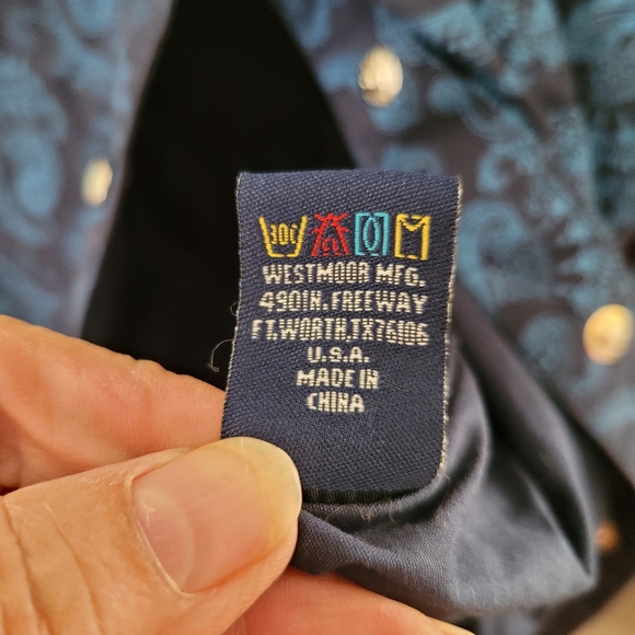 (2825) Rough Stock Panhandle Slim Western Top ,Shirt,Blue Paisley, Size Medium - Picture 11 of 11